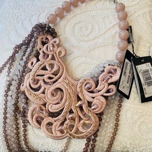 ARMANI MAUVE NECKLACE mixed with Lace & Beads